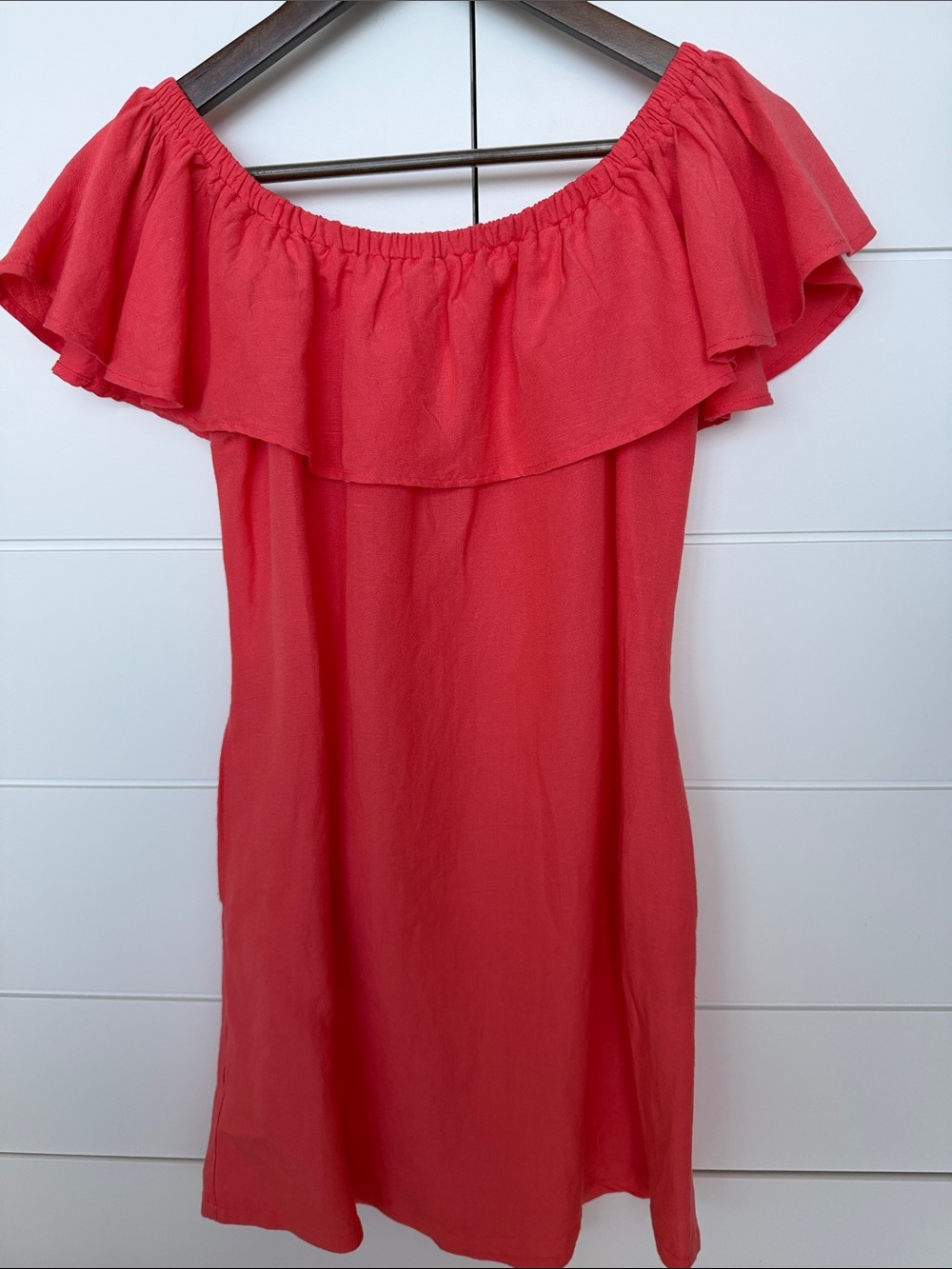 Tommy Bahama Coral Pink Off the Shoulder Dress